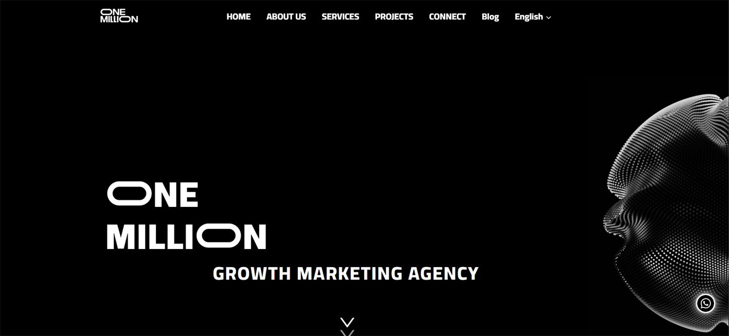 One Million agency website screenshot